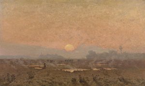 Wschód słońca w Kempen (olej na płótnie) autorstwa Alphonse Asselbergs