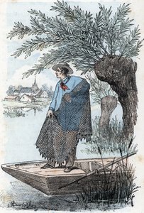 Grawerowanie sieci rybackich z „The Needs of Life” autorstwa Rengade autorstwa Alphonse Demarle