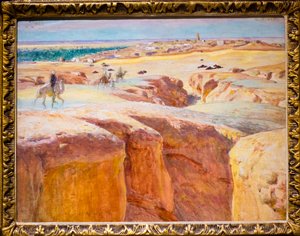 Karawana w El Grara, niedaleko Ghardaïa (olej na panelu)