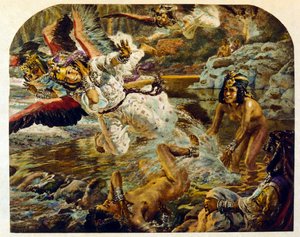 Ilustracja Dineta z "Mirages" Sceny z życia arabskiego. 1906. Mirages, Scenes De La Vie Arab została zilustrowana przez Etienne Dineta z komentarzem Silmana Ben Ibrahima Bamera. Nasreddine Dinet urodził się jako Alphonse-Etienne Dinet; (1861-1929) był Fran autorstwa Alphonse Etienne Dinet