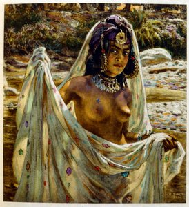 Ilustracja Dinet z „Mirages” Sceny z życia Arabów. 1906. Mirages, Scénes De La Vie Arab został zilustrowany przez Etienne Dinet z komentarzem Silmana Ben Ibrahima Bamera. Nasreddine Dinet urodził się jako Alphonse-Étienne Dinet; (1861-1929) był francuskim 