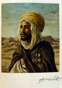 Ilustracja Dinet z „Mirages” Sceny z życia Arabów. 1906. Mirages, Scénes De La Vie Arab został zilustrowany przez Etienne Dinet z komentarzem Silmana Ben Ibrahima Bamera. Nasreddine Dinet urodził się jako Alphonse-Étienne Dinet; (1861-1929) był francuskim  autorstwa Alphonse Etienne Dinet