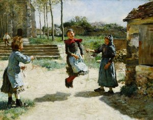 Małe dziewczynki skakanka; Skakanka dla dzieci autorstwa Alphonse Etienne Dinet