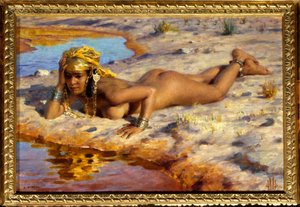 Na skraju wadi. Obraz Etienne Dineta (1861-1929)