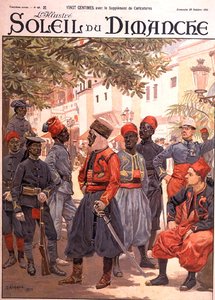Ostatnie dni kolonii w Ogrodach Trocadero na Wystawie Powszechnej, z "Soleil du Dimanche", 28 października 1900 r. (litografia kolorowa)