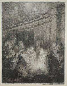 Adoracja pasterzy. autorstwa Alphonse Legros