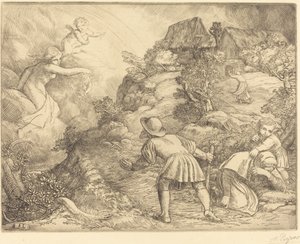 Alegoria Chłopa i Fortuny autorstwa Alphonse Legros