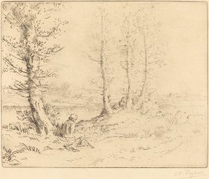 Wzdłuż rzeki (Le long de la rive) autorstwa Alphonse Legros