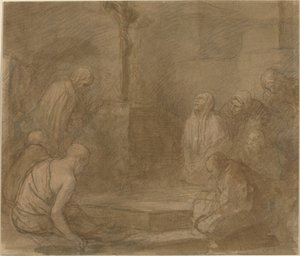 U stóp krzyża autorstwa Alphonse Legros