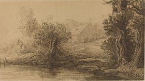 Brzeg rzeki. autorstwa Alphonse Legros