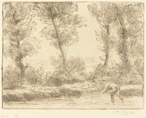 Banks of the Liane (Les bords de la Liane) autorstwa Alphonse Legros