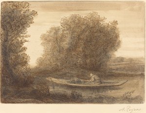 Zakręć w rzece Un coin de riviere. autorstwa Alphonse Legros