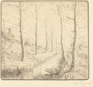 Brzozy wzdłuż wody autorstwa Alphonse Legros