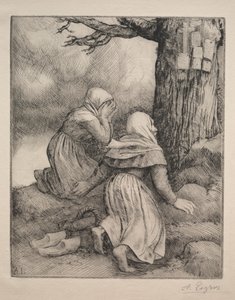 Kłaniając się przed Drzewem Larbre de salut. autorstwa Alphonse Legros