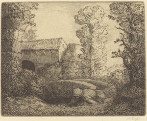 Most przy Młynie (Le pont du moulin) autorstwa Alphonse Legros
