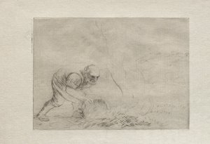 Spalanie trawy. autorstwa Alphonse Legros
