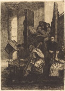 Chór w kościele hiszpańskim autorstwa Alphonse Legros