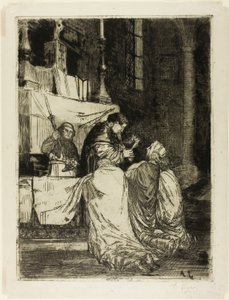 Komunia w kościele św. Medarda autorstwa Alphonse Legros