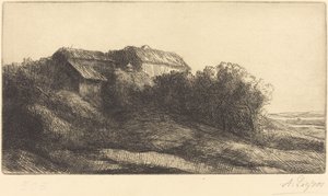 Domek na zboczu wzgórza autorstwa Alphonse Legros