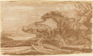 Śmierć i jej koń. autorstwa Alphonse Legros