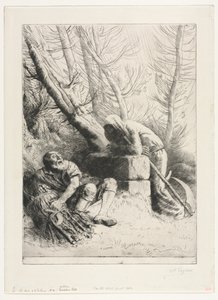 Śmierć i drwal, 1881. autorstwa Alphonse Legros