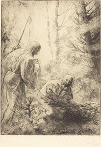 Śmierć i drwal, II płyta La mort et le bucheron. autorstwa Alphonse Legros