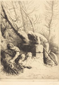 Śmierć i drwal, 4. płyta La mort et le bucheron. autorstwa Alphonse Legros