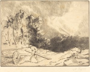 Skraj lasu w Burgundii Un coin de foret en Bourgogne. autorstwa Alphonse Legros