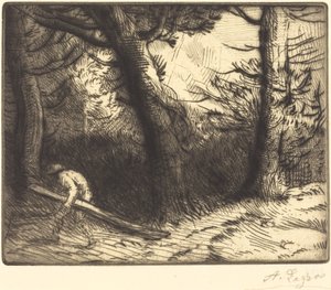 Skraj lasu w Burgundii Un coin de foret en Bourgogne. autorstwa Alphonse Legros