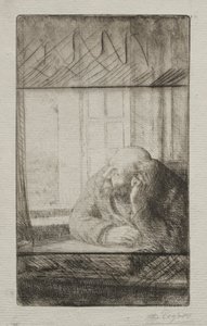 Wieczór przy oknie autorstwa Alphonse Legros