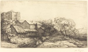 Farma przy klasztorze Farma opactwa. autorstwa Alphonse Legros