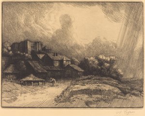 Farma przy klasztorze Farma opactwa. autorstwa Alphonse Legros