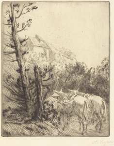 Farma na zboczu Farma na zboczu wzgórza. autorstwa Alphonse Legros