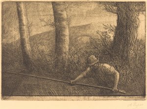 Rybak z obręczą La peche a la problem. autorstwa Alphonse Legros