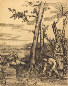 Łowienie raków Rybacy rakowi. autorstwa Alphonse Legros