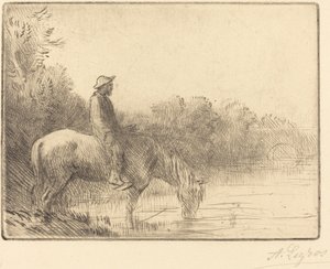 Przeprawa przez rzekę (Le gue) autorstwa Alphonse Legros