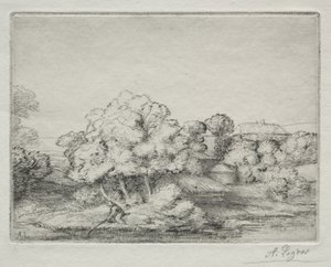 Wioska w pobliżu jeziora autorstwa Alphonse Legros