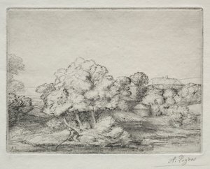 Wioska w pobliżu jeziora autorstwa Alphonse Legros