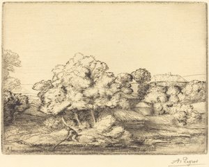 Wioska w pobliżu jeziora autorstwa Alphonse Legros