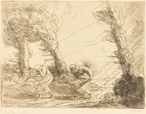 Kombajny zaskoczony burzą Kombajny zaskoczony burzą. autorstwa Alphonse Legros