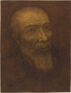 Głowa łysego mężczyzny z brodą, 1906. autorstwa Alphonse Legros