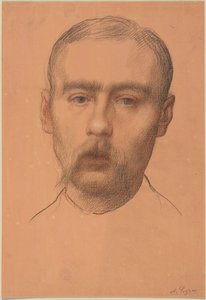 Głowa mężczyzny  (prawdopodobny portret profesora E.D. Adamsa) autorstwa Alphonse Legros