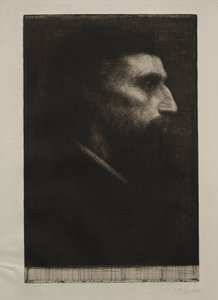 Głowa mężczyzny. autorstwa Alphonse Legros