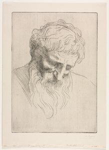 Głowa mężczyzny. autorstwa Alphonse Legros
