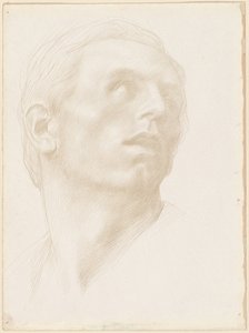 Głowa mężczyzny patrzącego w prawo autorstwa Alphonse Legros