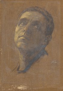 Głowa mężczyzny z odwróconymi oczami, koniec XIX-początek XX wieku. autorstwa Alphonse Legros