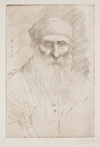 Głowa mężczyzny z długą brodą autorstwa Alphonse Legros