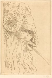 Głowa Satyra (Tete de satyre) autorstwa Alphonse Legros