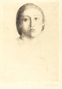 Głowa młodej dziewczyny autorstwa Alphonse Legros