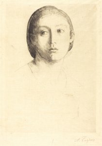 Głowa młodej dziewczyny autorstwa Alphonse Legros